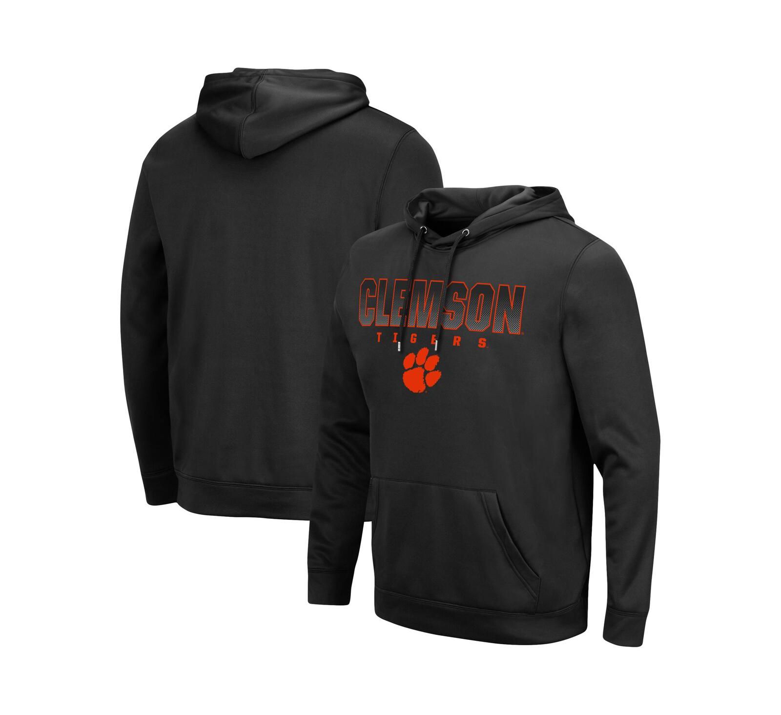 Мужское черное худи Clemson Tigers Blackout 3.0 с капюшоном