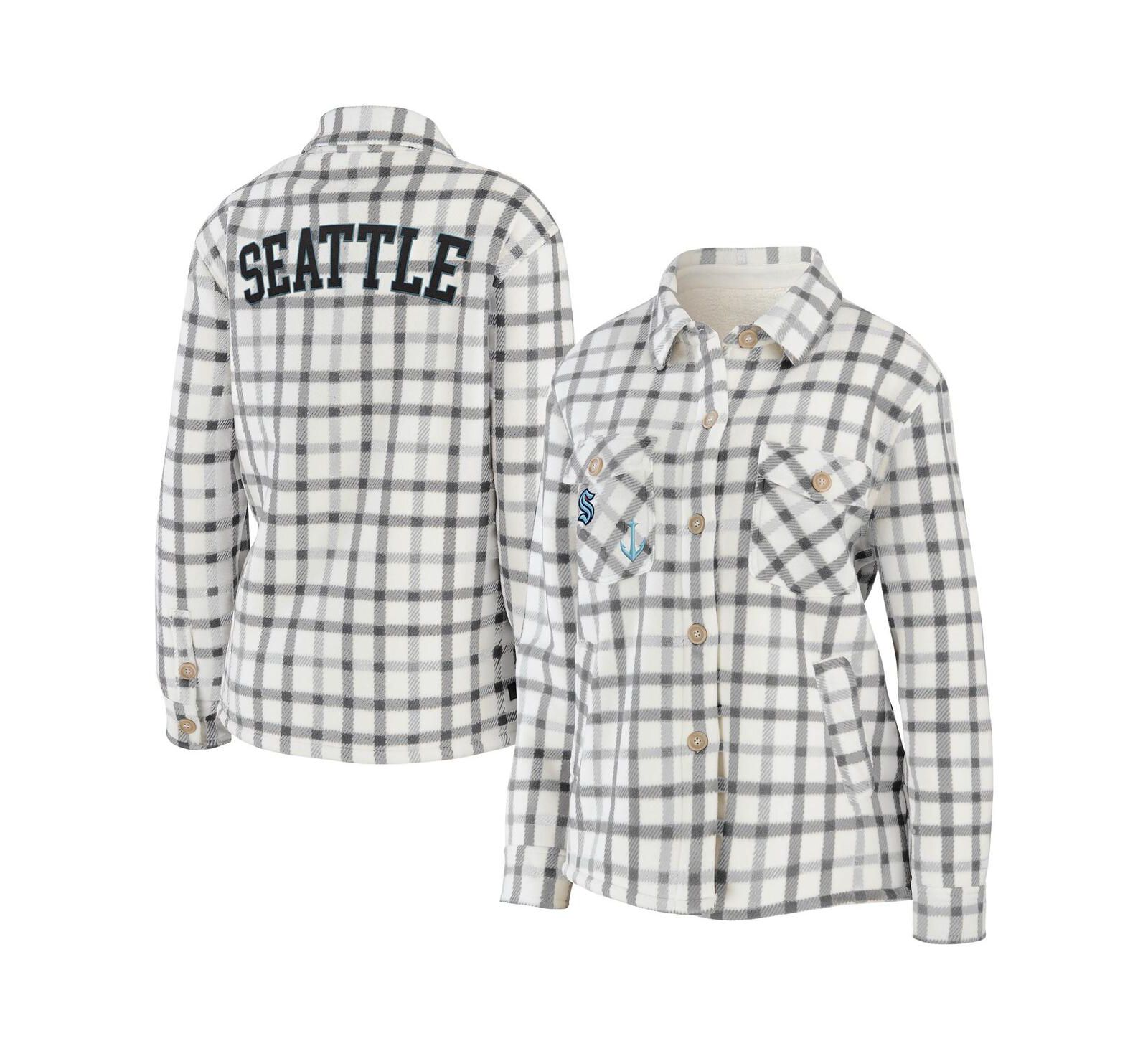 Женская рубашка-жакет Seattle Kraken Plaid Button-Up