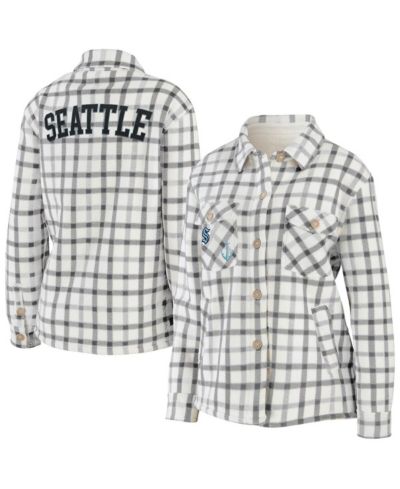 Женская рубашка-жакет Seattle Kraken Plaid Button-Up