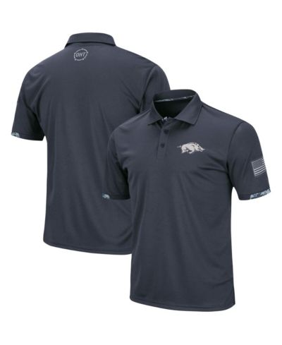 Colosseum Мужская рубашка поло Arkansas Razorbacks, угольный, цифровой камуфляж, Big and Tall