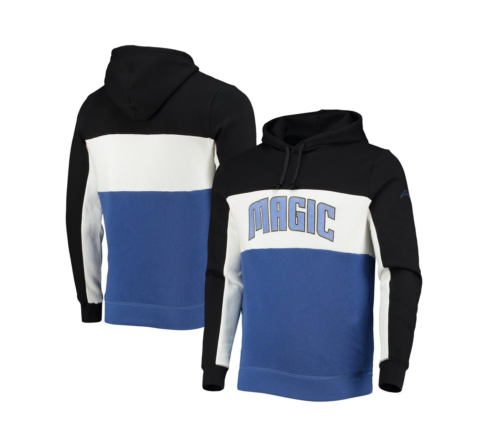 Мужской Black, White Orlando Magic Wordmark Colorblock Fleece Pullover Hoodie Junk Food