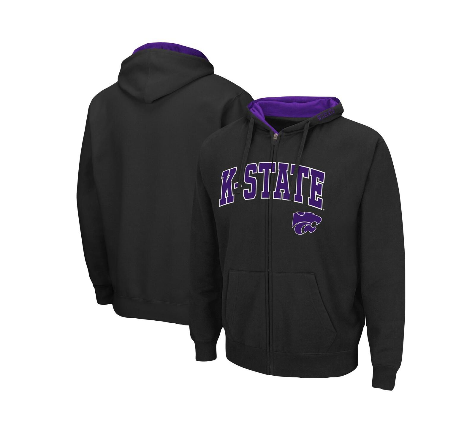 Мужское худи Colosseum Kansas State Wildcats Arch Logo 3.0 Full-Zip