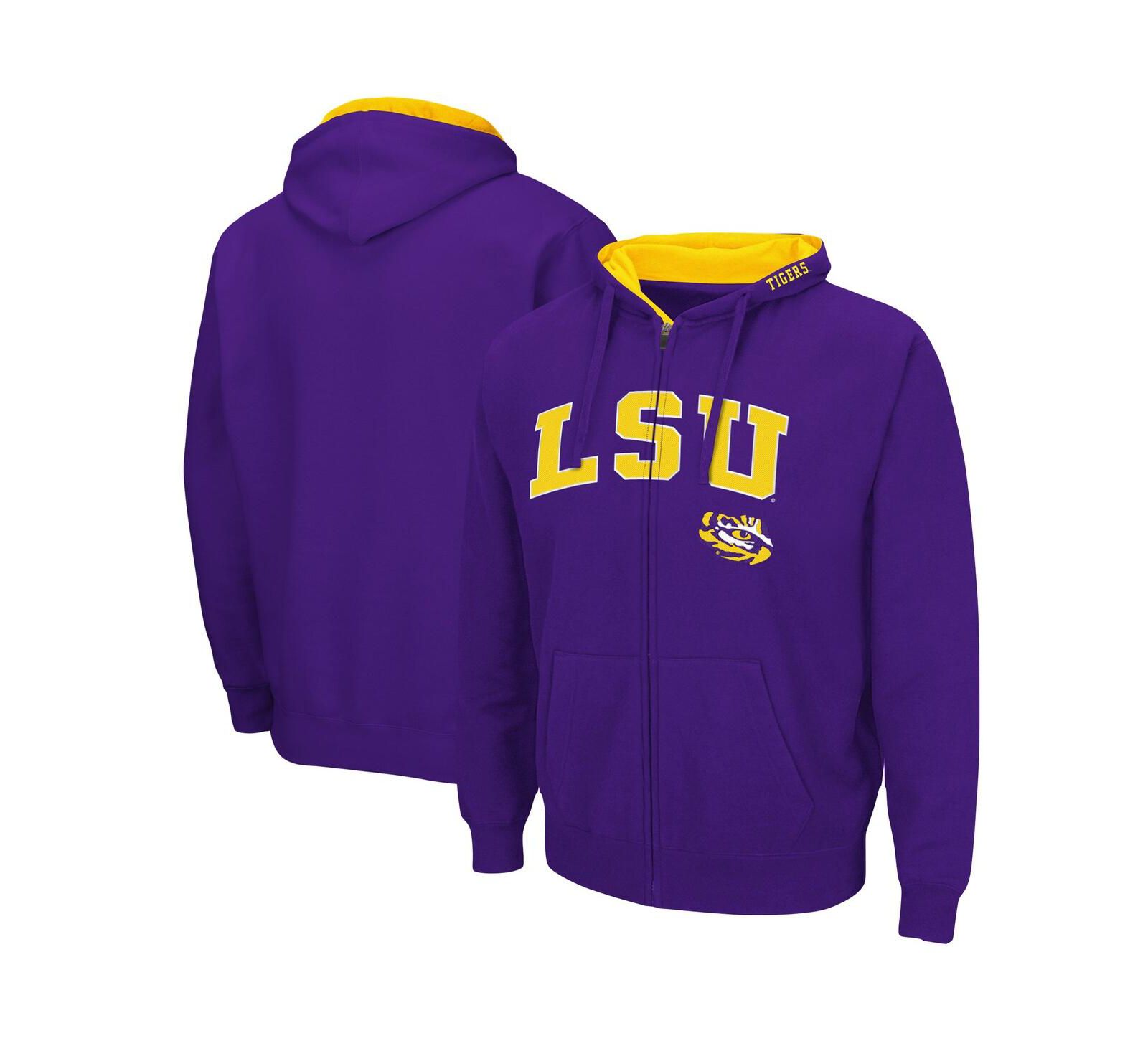 Colosseum Men's LSU Tigers Arch Logo 3.0 Full-Zip Hoodie