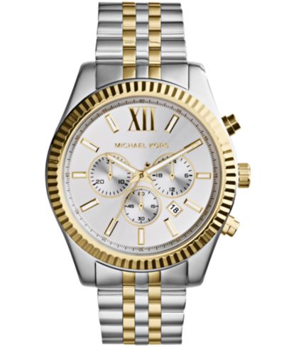 Мужские часы Michael Kors Chronograph Lexington Two-Tone Stainless Steel 45mm MK8344