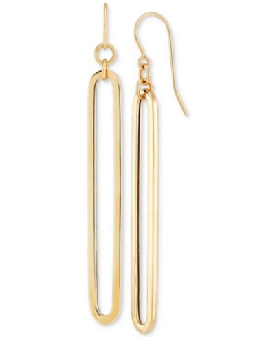 Линейные серьги-подвески из золота 14k, полированные