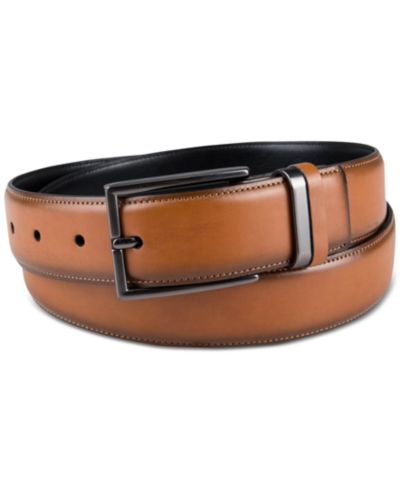 Alfani Мужской кожаный ремень с металлической пряжкой Burnished Edge