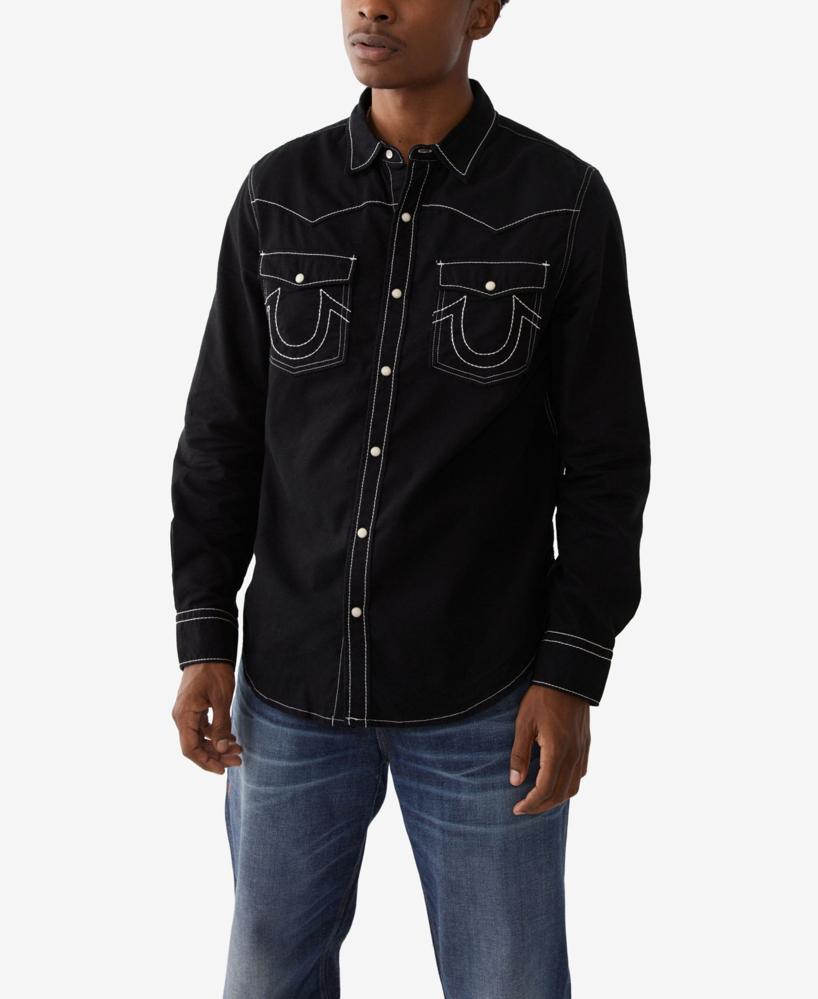 True Religion Мужская западная рубашка Big T