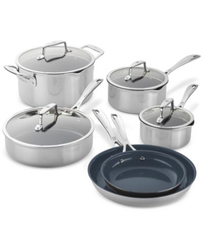 Набор кухонной посуды ZWILLING Clad CFX, 10 предметов, нержавеющая сталь, керамическое антипригарное покрытие