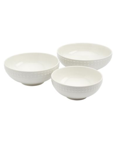 Tabletops Unlimited Bloom Round Embossed Bowls, Set of 3