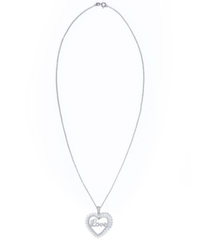 Подвеска Love из серебра с цирконием Macy's