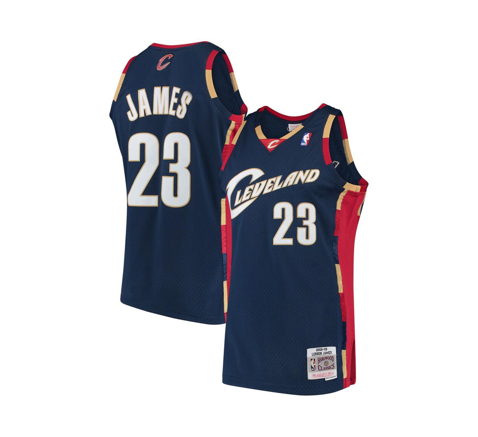 Men's Mitchell & Ness LeBron James Navy Cleveland Cavaliers Hardwood Classics Swingman Jersey