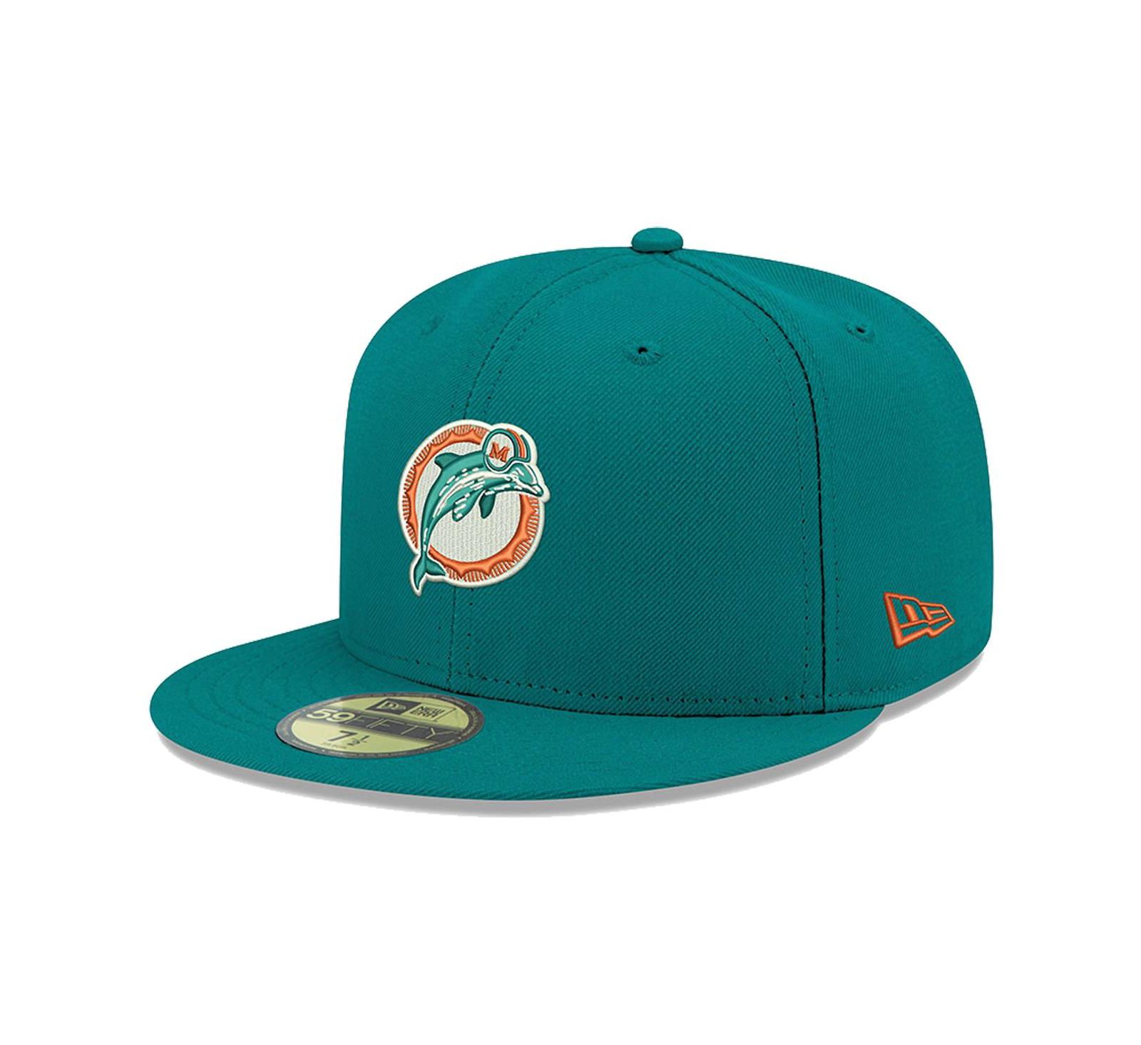 Мужская кепка New Era Miami Dolphins Omaha Throwback 59FIFTY Aqua