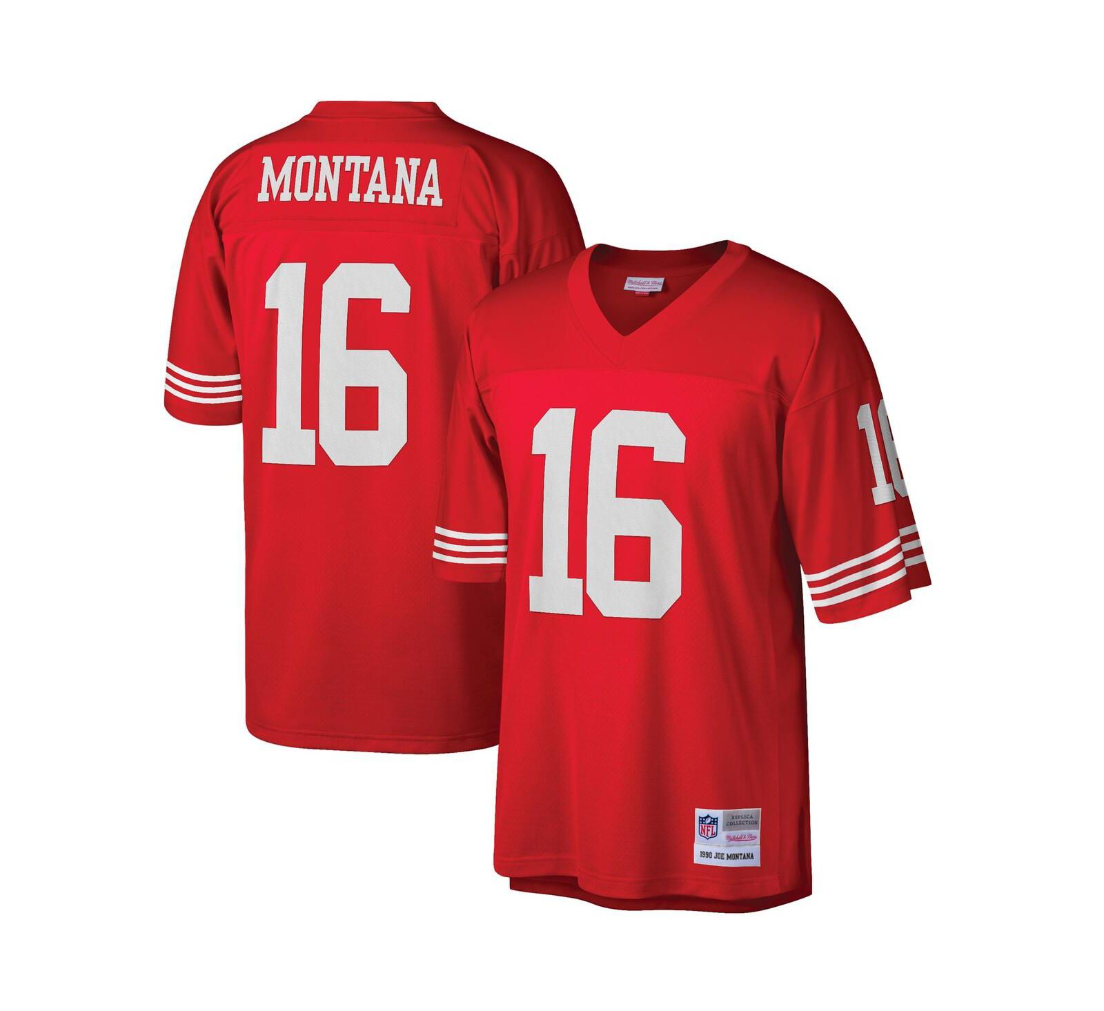 Мужская джерси Mitchell & Ness Joe Montana San Francisco 49ers Big and Tall 1990 Retired Player Replica