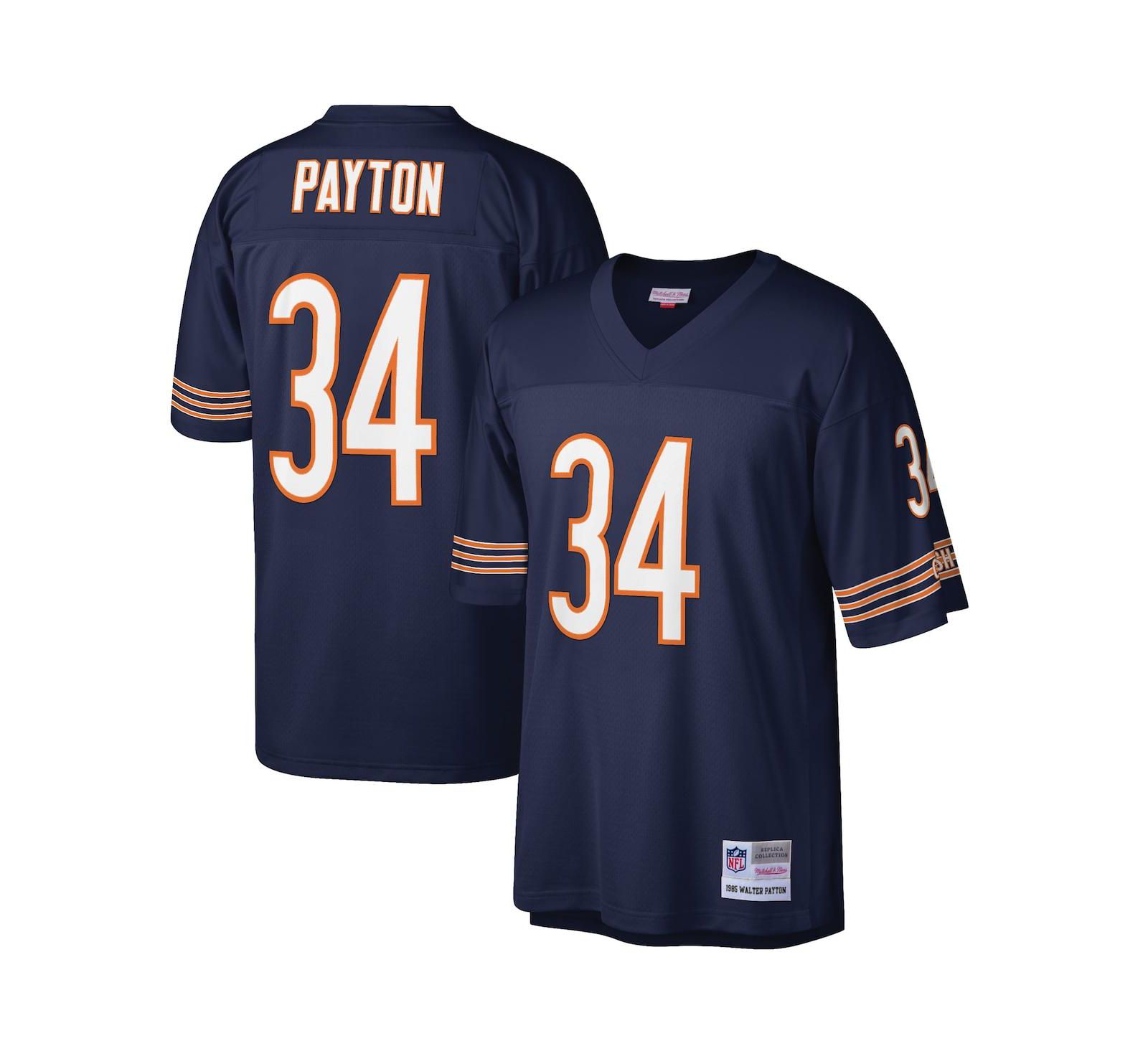 Men's Walter Payton Navy Chicago Bears Big and Tall 1985 Retired Player Replica Jersey