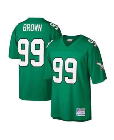 Men's Jerome Brown Kelly Green Philadelphia Eagles Big and Tall 1990 Retired Player Replica Jersey
