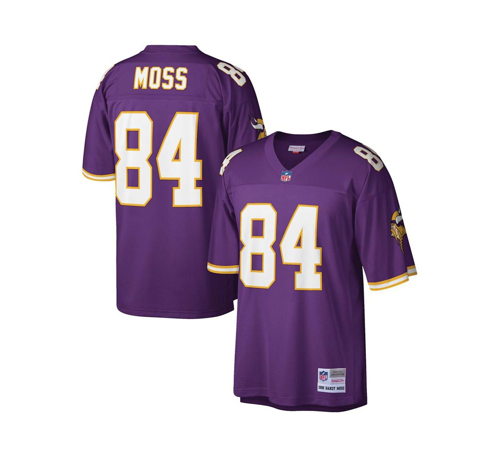 Men's Randy Moss Purple Minnesota Vikings Big and Tall 1998 Retired Player Replica Jersey