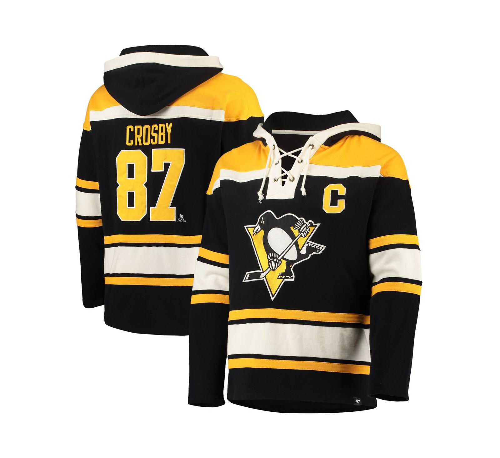 Мужское худи Sidney Crosby Pittsburgh Penguins Player Name and Number Lacer Pullover