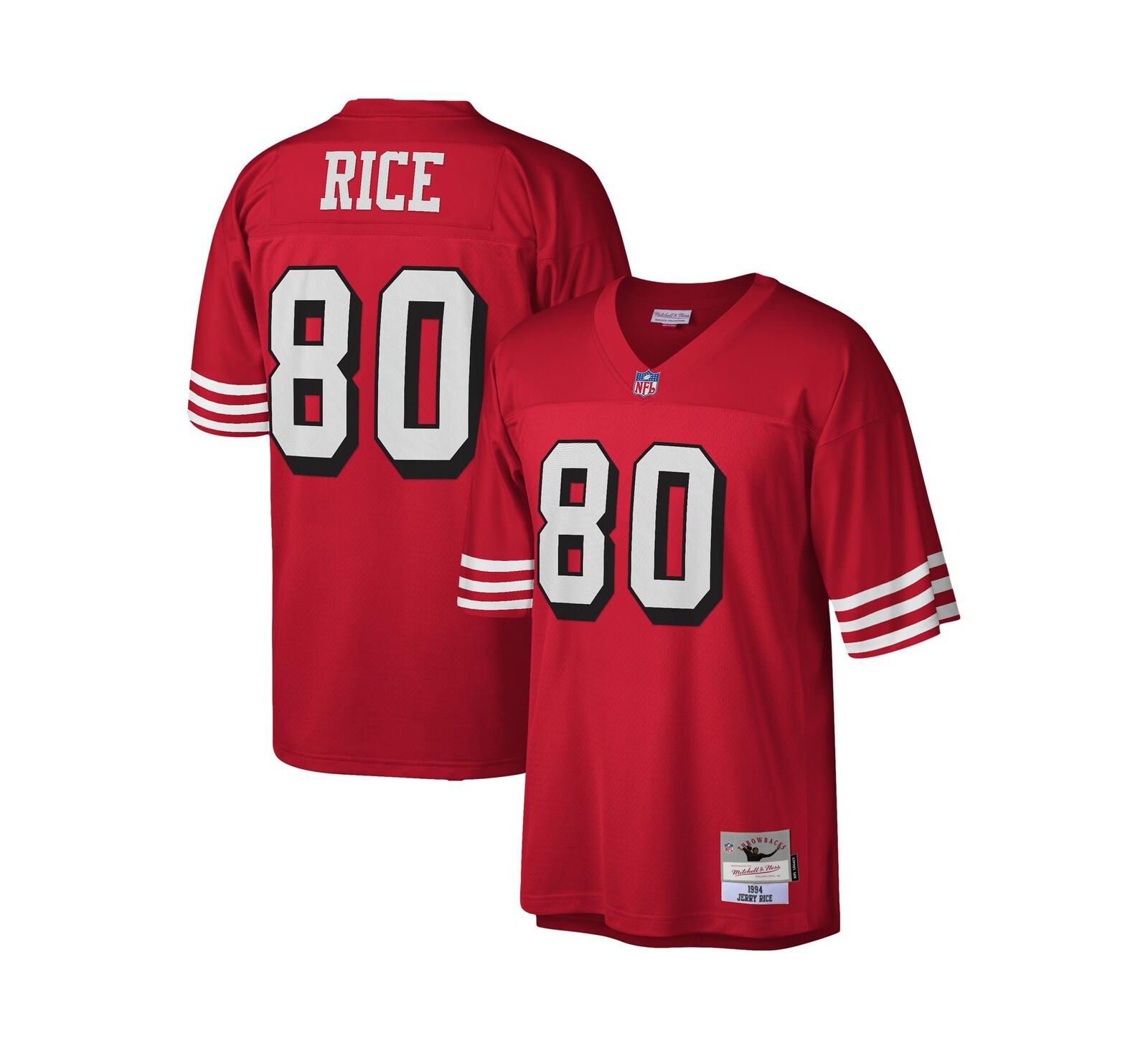 Джерси Mitchell & Ness Men's Jerry Rice Scarlet San Francisco 49ers 1994 Legacy Replica
