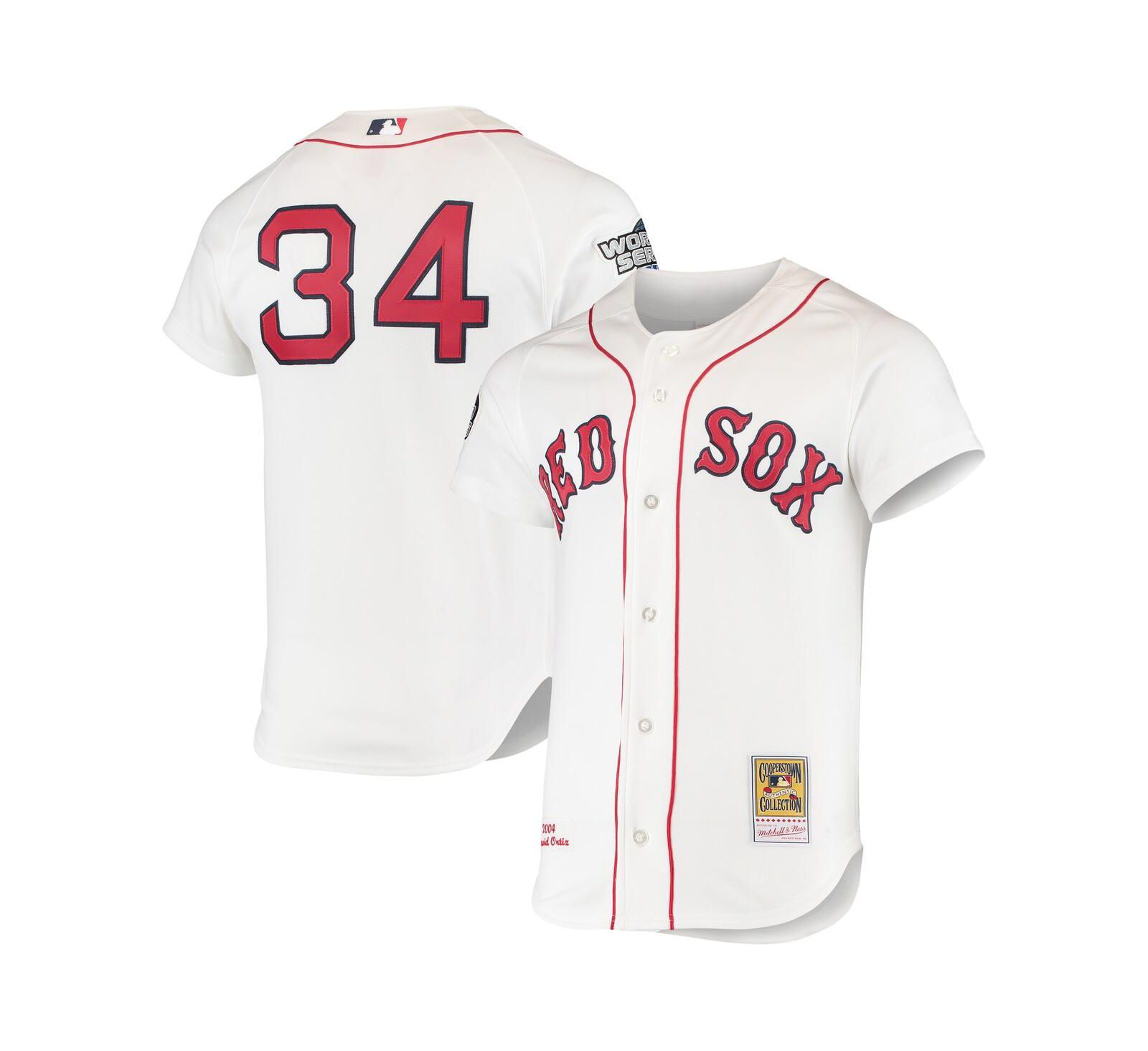 Мужская джерси Mitchell & Ness David Ortiz White Boston Red Sox 2004 Cooperstown Collection Home Authentic