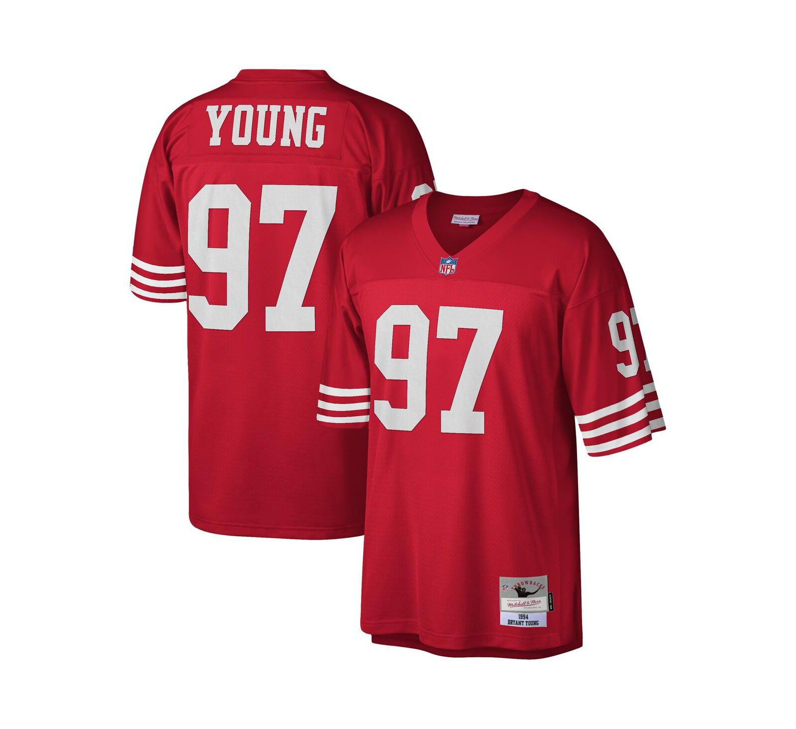 Мужская джерси Mitchell & Ness Bryant Young Scarlet San Francisco 49ers 1994 Legacy Replica