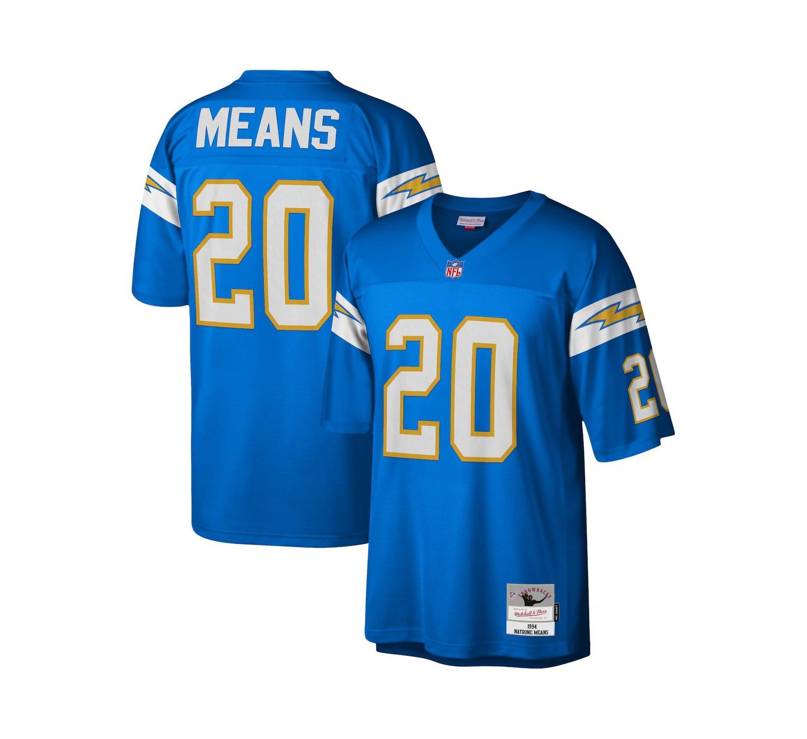 Mitchell & Ness Мужская джерси Natrone Means Los Angeles Chargers 1994 Legacy Replica