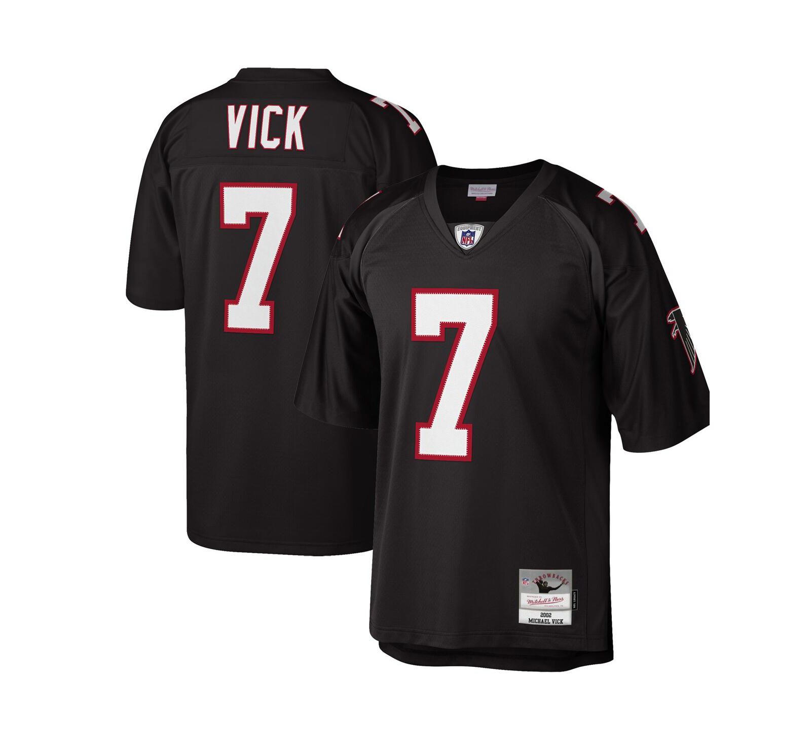 Мужская джерси Mitchell & Ness Michael Vick Black Atlanta Falcons Big and Tall 2002 Retired Player Replica
