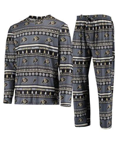 Комплект из T-shirt и брюк Men's Black Colorado Buffaloes Ugly Sweater Long Sleeve