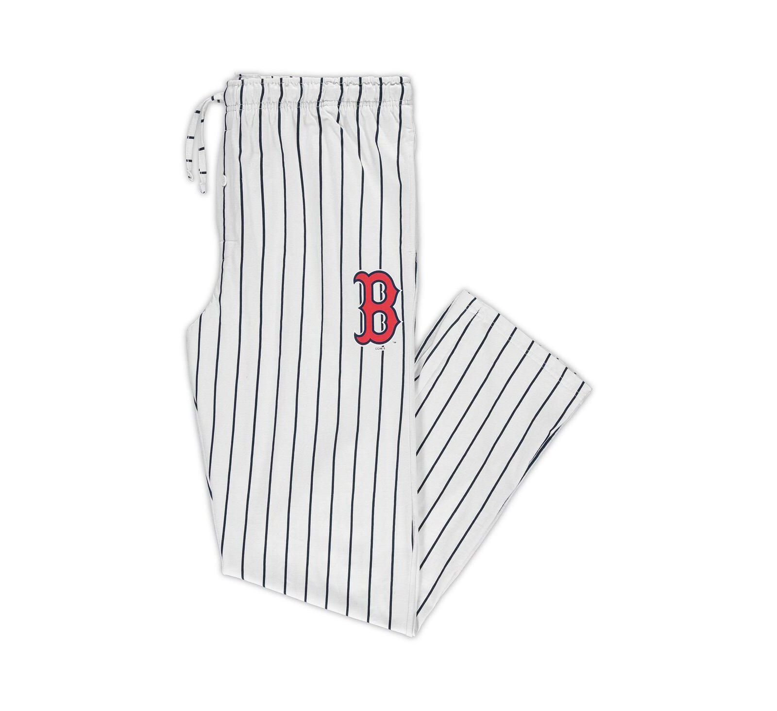 Men's White, Navy Boston Red Sox Big and Tall Pinstripe Sleep Pants