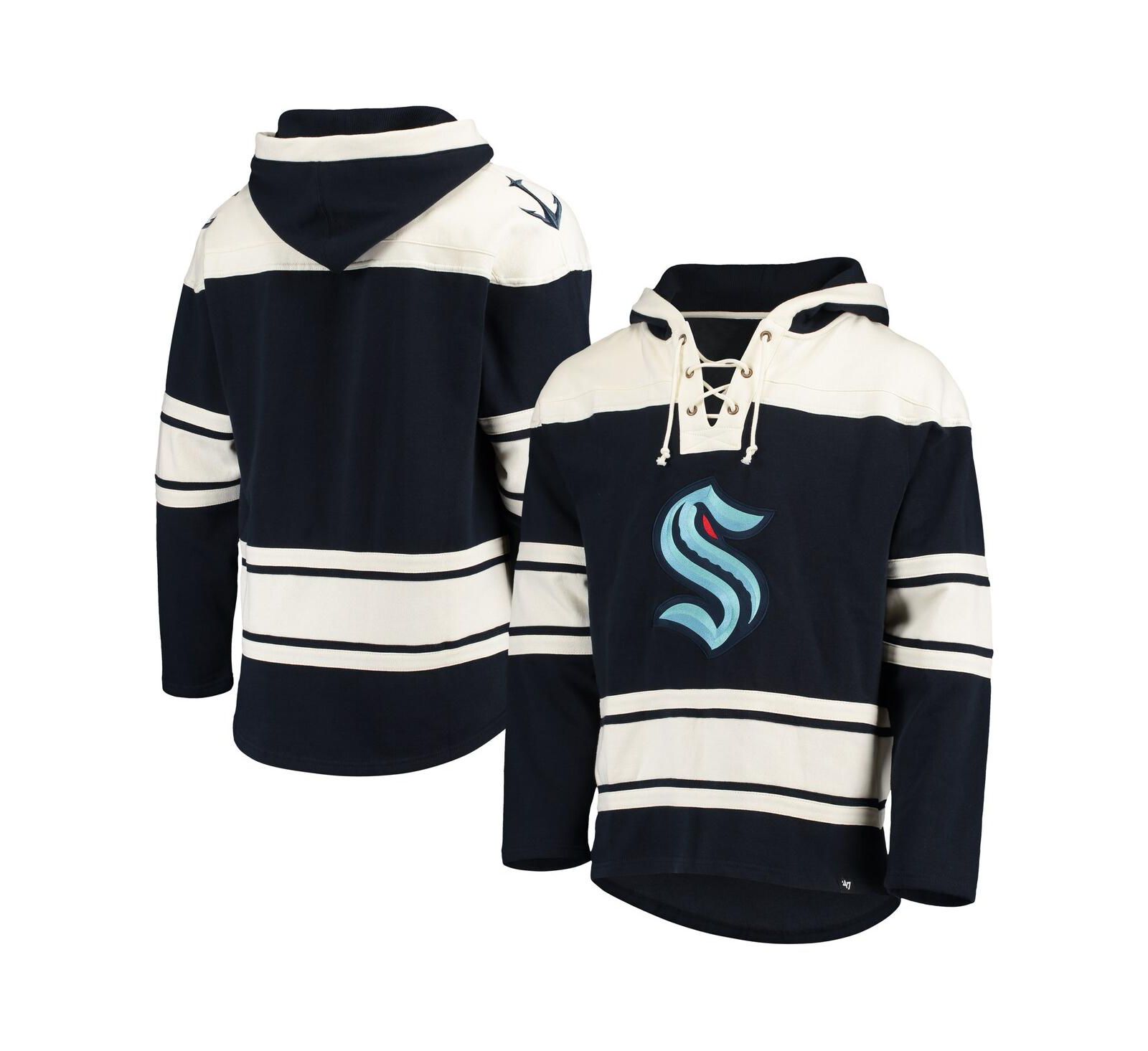 Мужской худи pullover Seattle Kraken Superior Lacer Team Deep Sea Blue