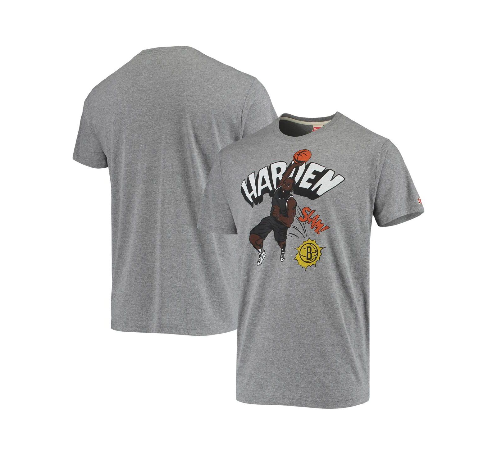 Men's James Harden Heather Gray Brooklyn Nets Comic Book Player Tri-Blend T-shirt