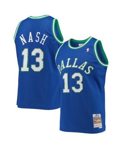 Мужская джерси Mitchell & Ness Steve Nash Blue Dallas Mavericks Hardwood Classics Swingman