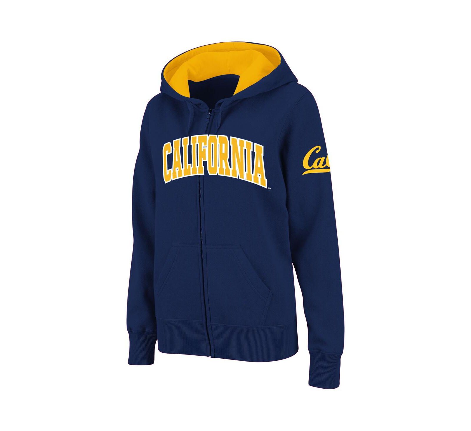 Women's Stadium Athletic Navy Cal Bears Arched Name Full-Zip Hoodie