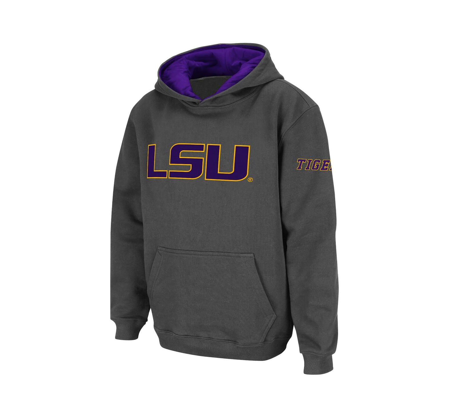 Детское худи Big Boys Charcoal LSU Tigers Big Logo Pullover