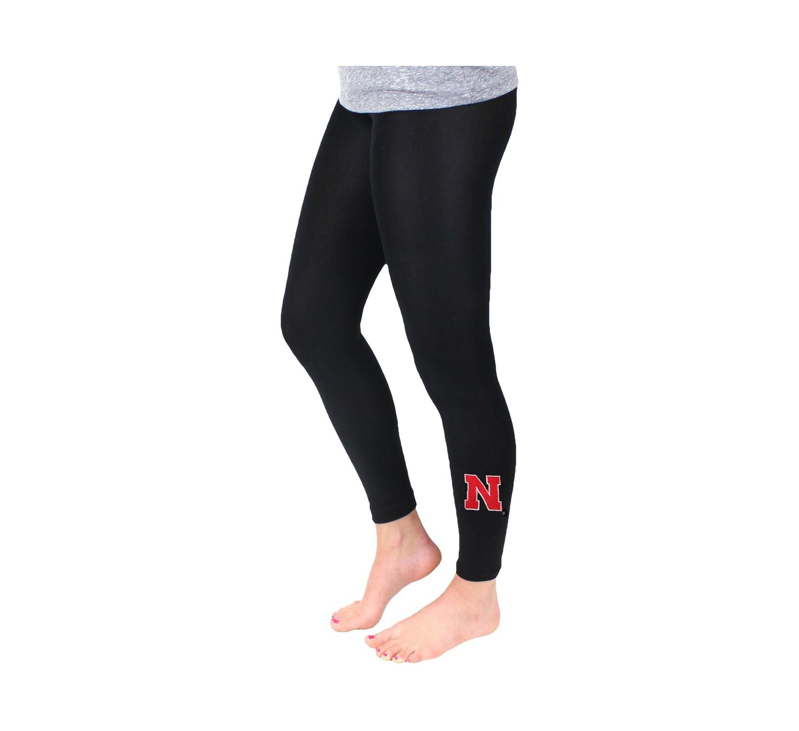 Women's Black Nebraska Huskers Fleece Leggings