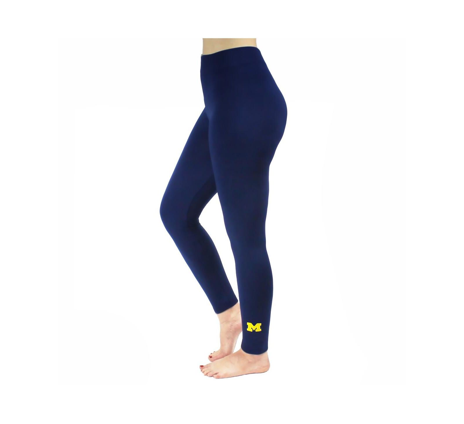 Women's Navy Michigan Wolverines Fleece Leggings