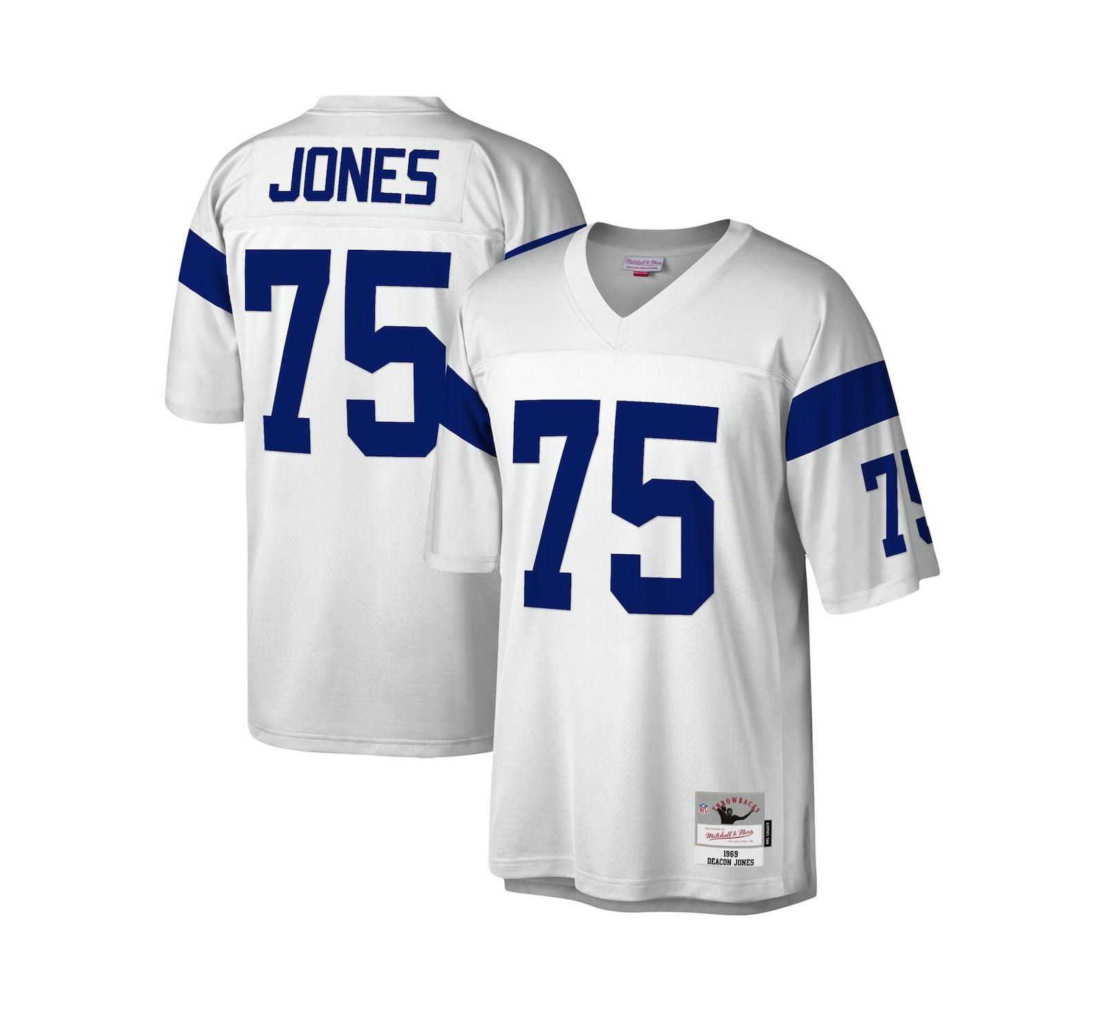 Мужская реплика джерси Mitchell & Ness Deacon Jones White Los Angeles Rams Legacy