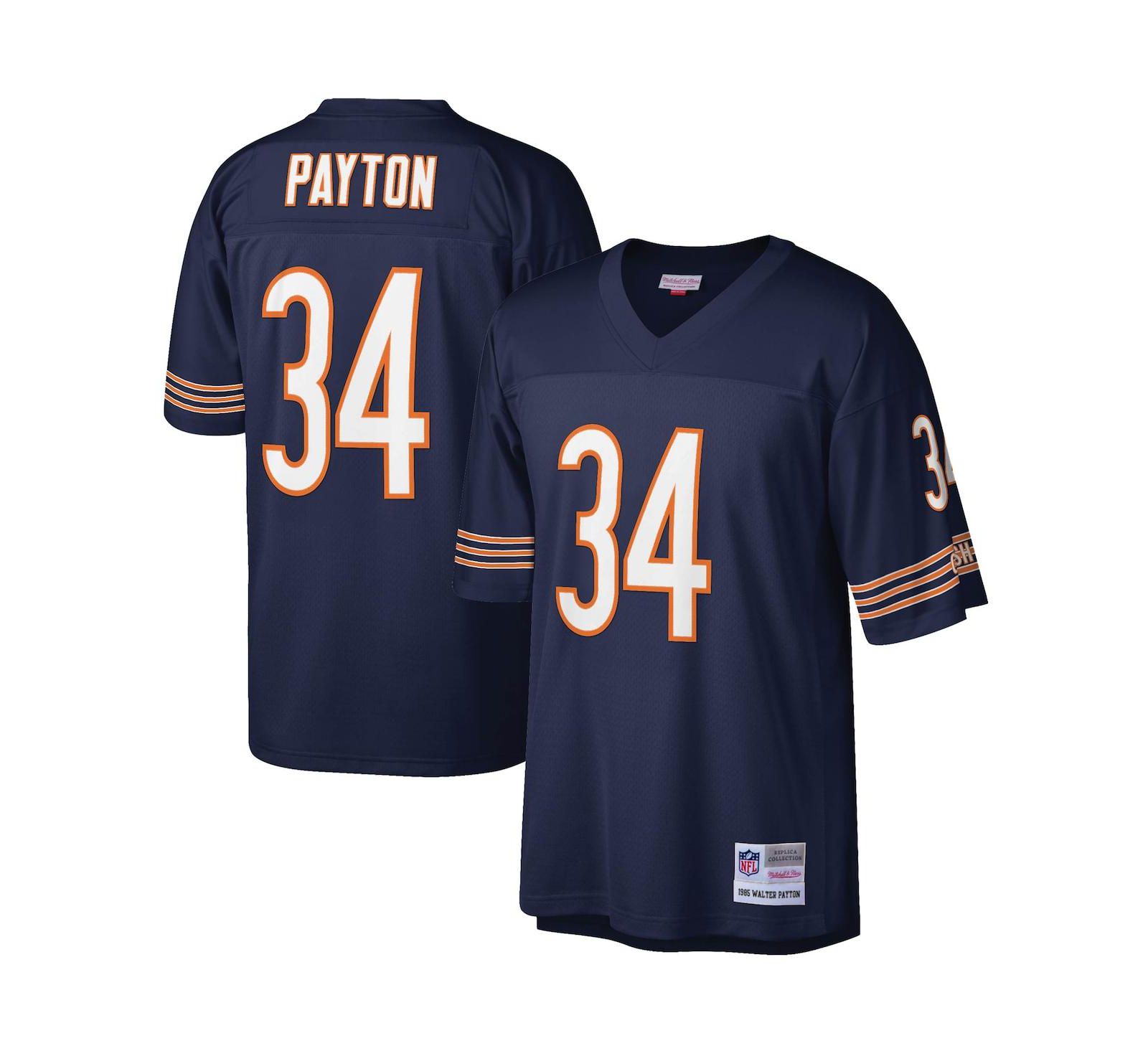 Мужская реплика джерси Mitchell & Ness Walter Payton Navy Chicago Bears Legacy