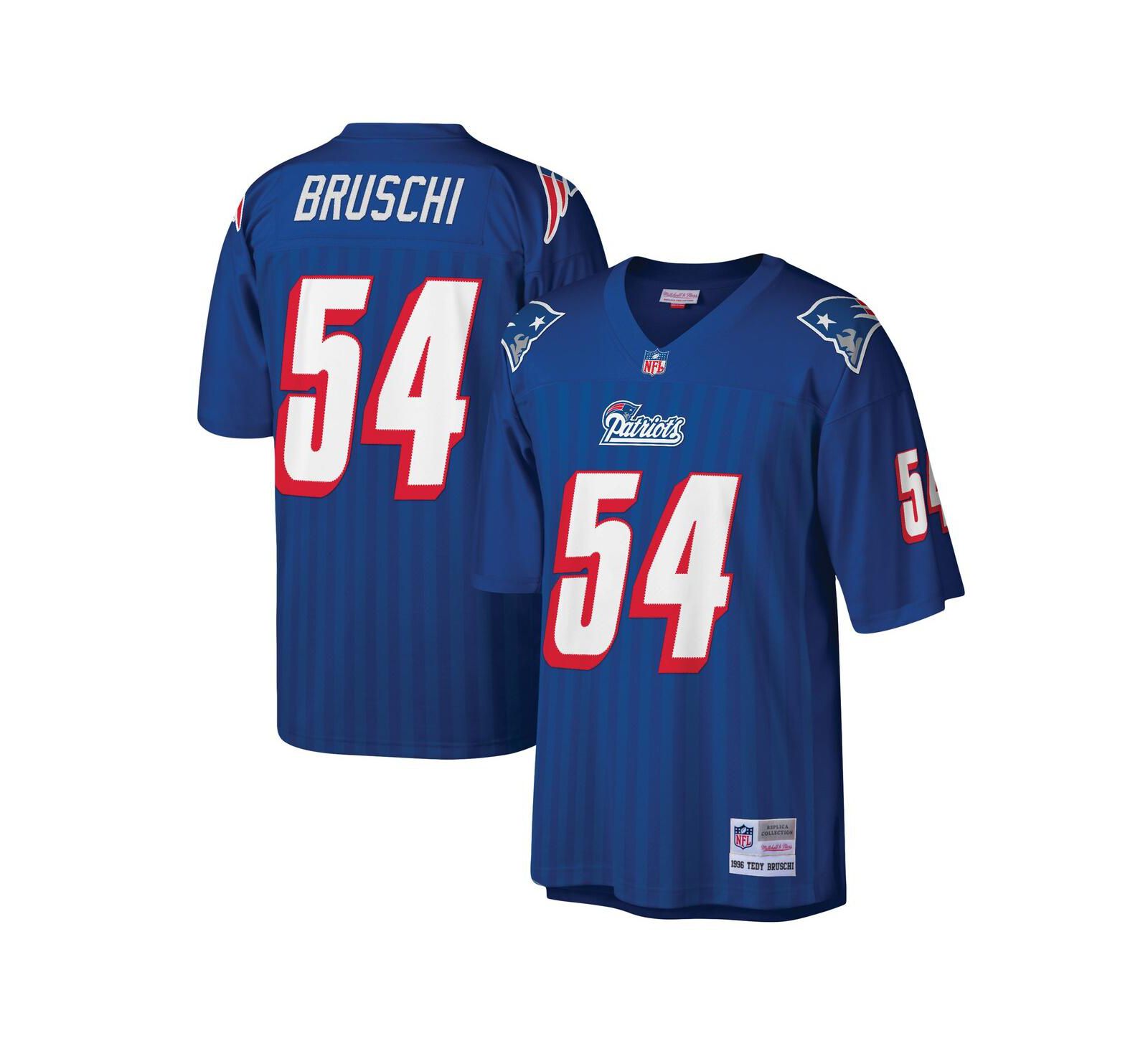 Мужская джерси Mitchell & Ness Tedy Bruschi Royal New England Patriots Legacy Replica