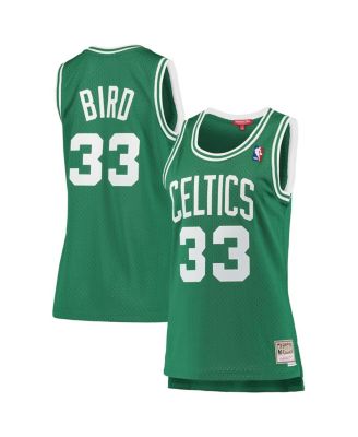 Женская джерси Mitchell & Ness Larry Bird Kelly Green Boston Celtics 1985-86 Hardwood Classics Swingman