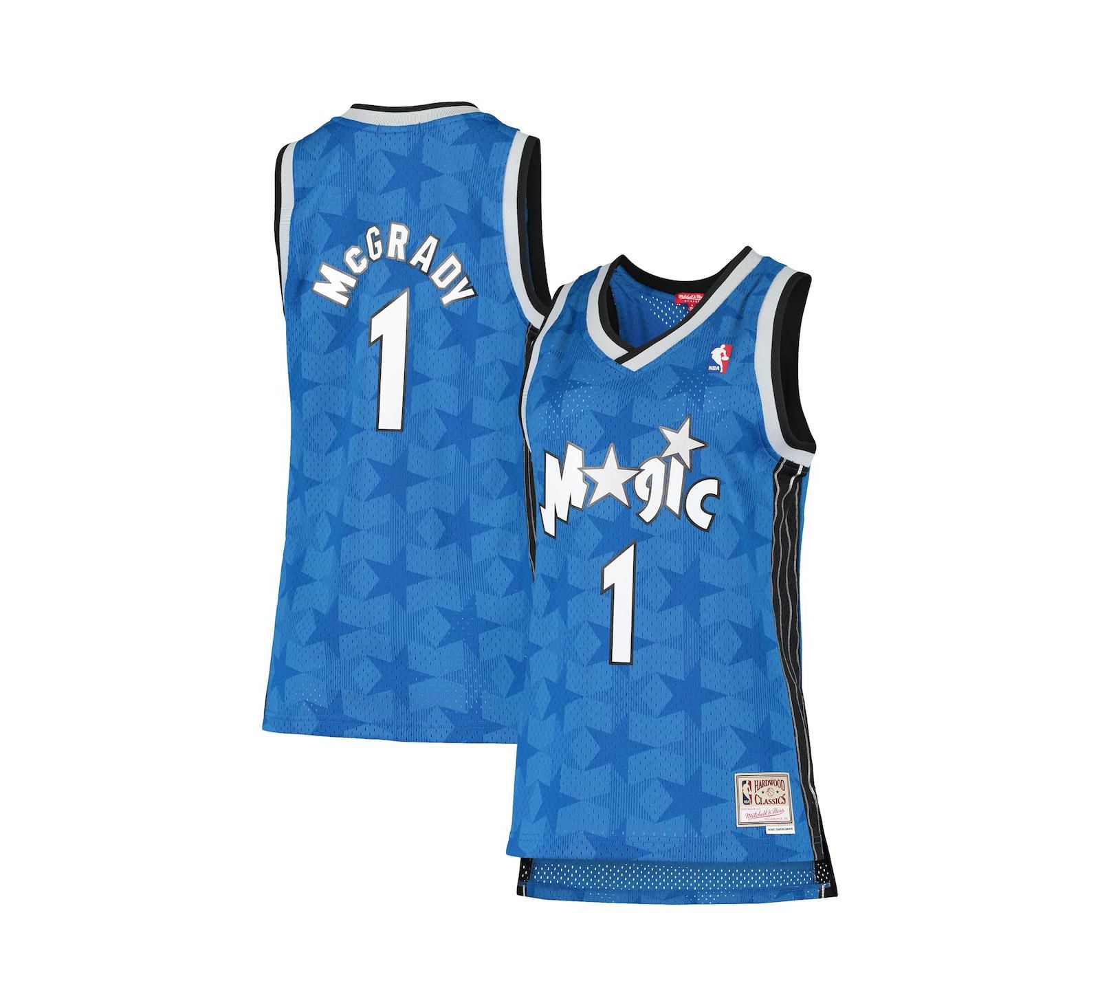 Женская джерси Mitchell & Ness Tracy McGrady Blue Orlando Magic 2000-01 Hardwood Classics Swingman