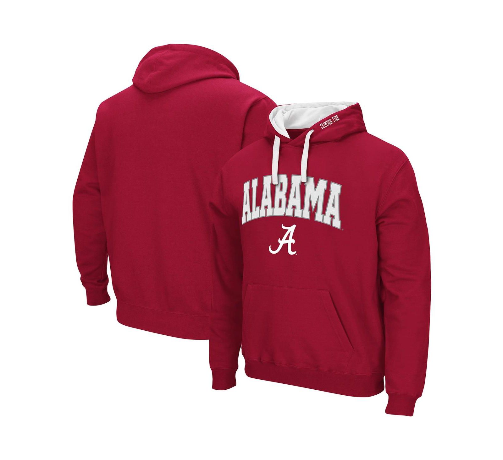 Мужская худи Colosseum Crimson Alabama Crimson Tide Big and Tall Arch & Logo 2.0 Pullover
