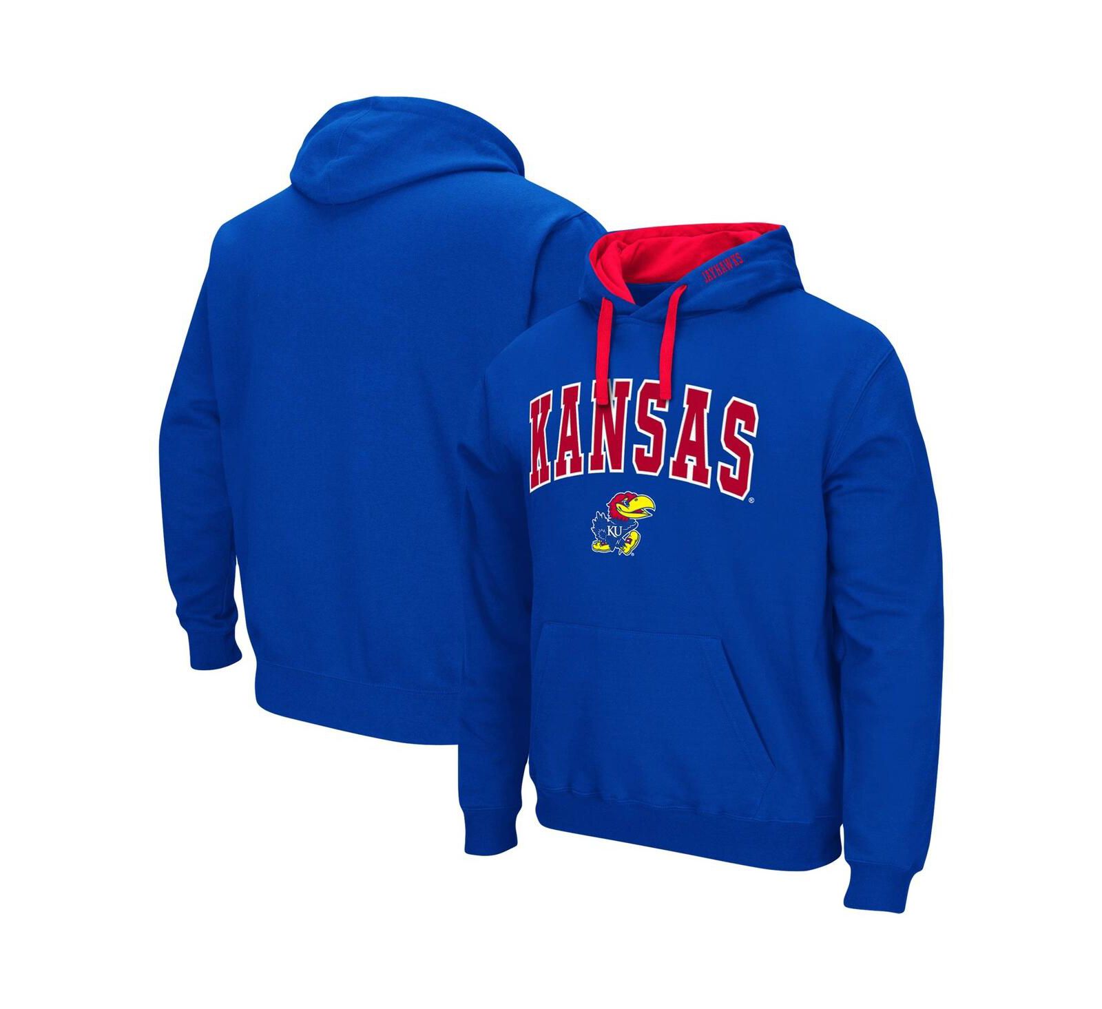 Мужской худи Colosseum Royal Kansas Jayhawks Big and Tall Arch and Logo 2.0