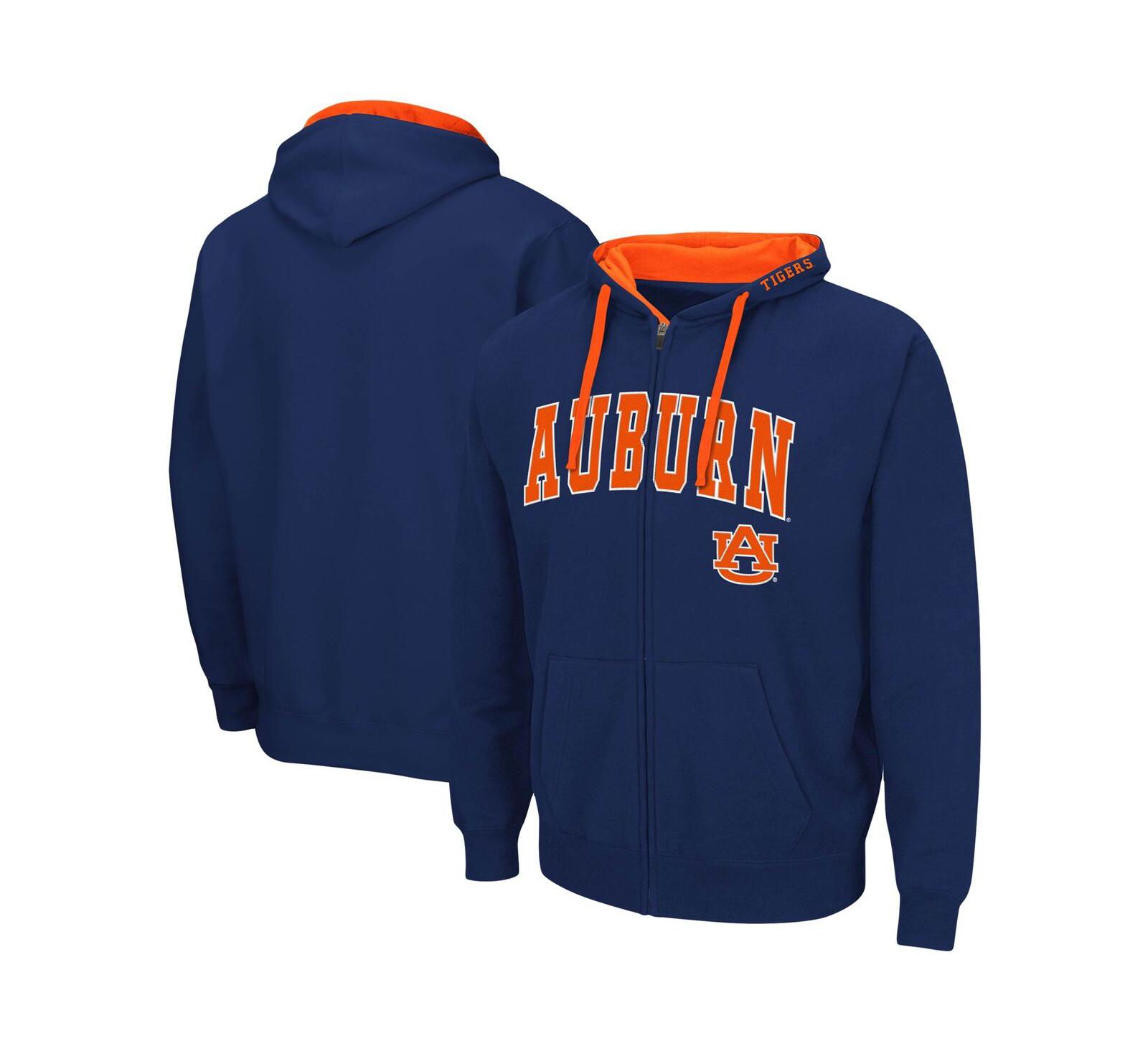 Men's Colosseum Navy Auburn Tigers Big and Tall Full-Zip Hoodie
