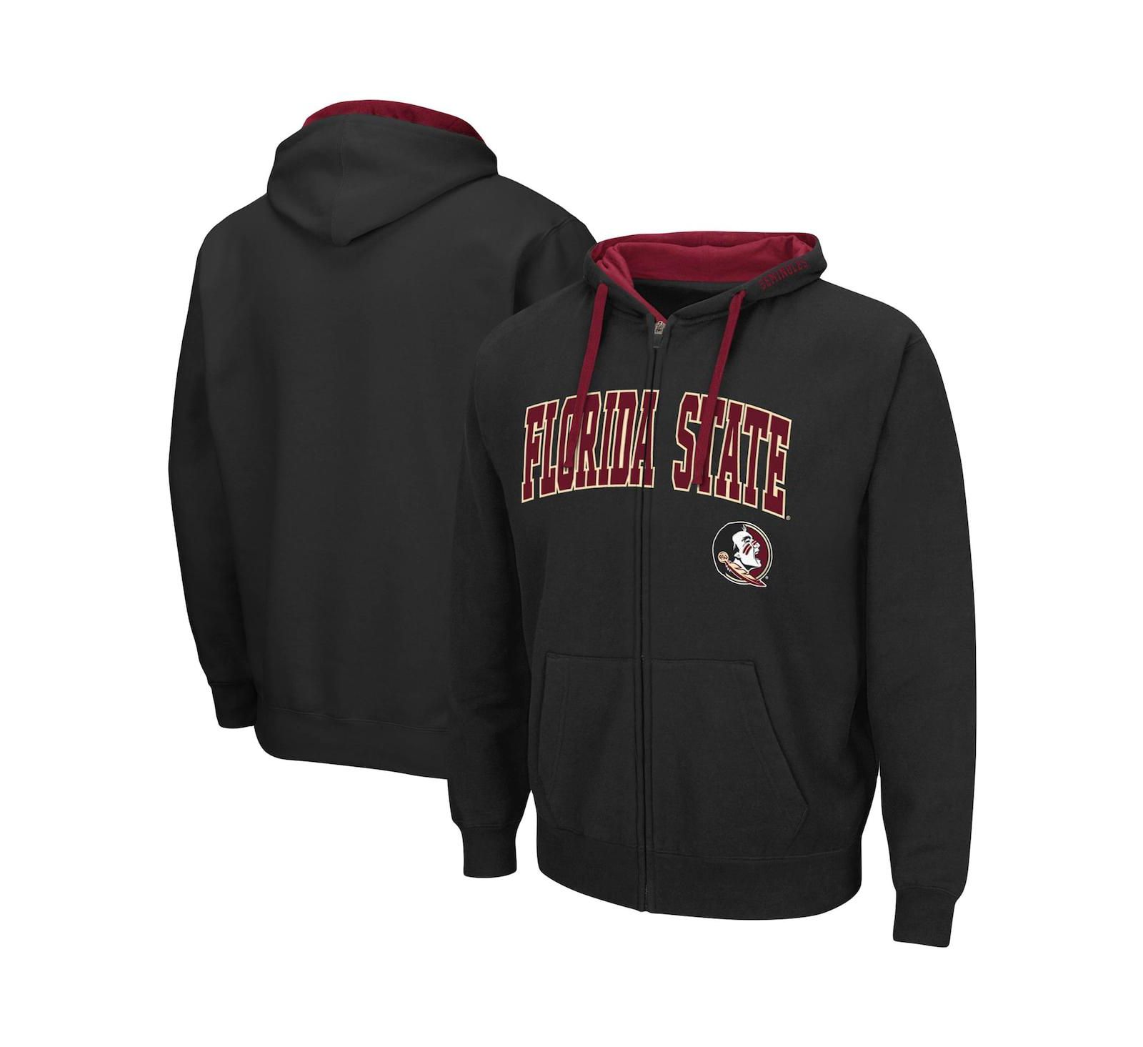Мужское худи Colosseum Black Florida State Seminoles Big and Tall, на молнии