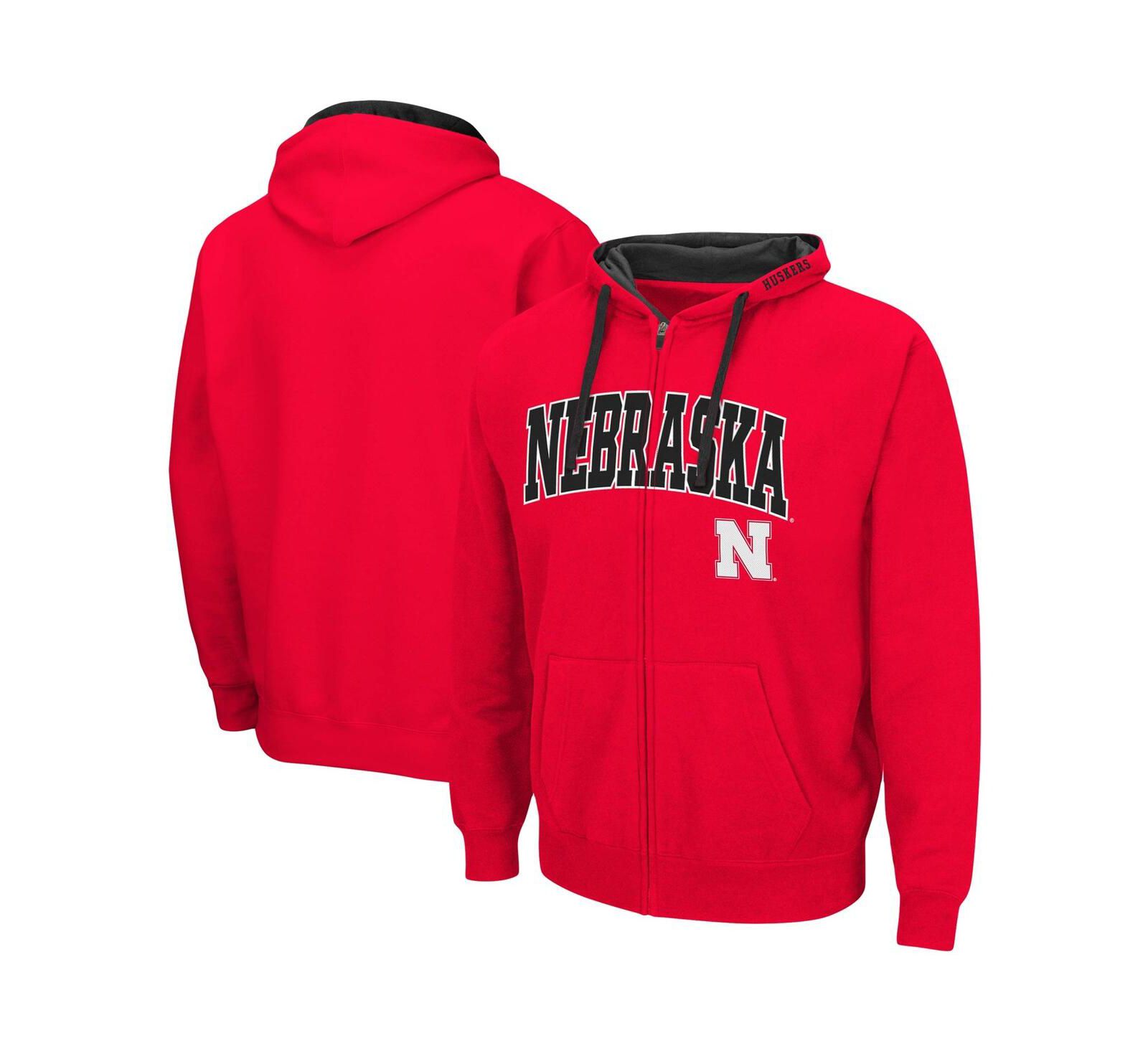 Colosseum Мужской спортивный худи Nebraska Huskers, ярко-красный, Big and Tall