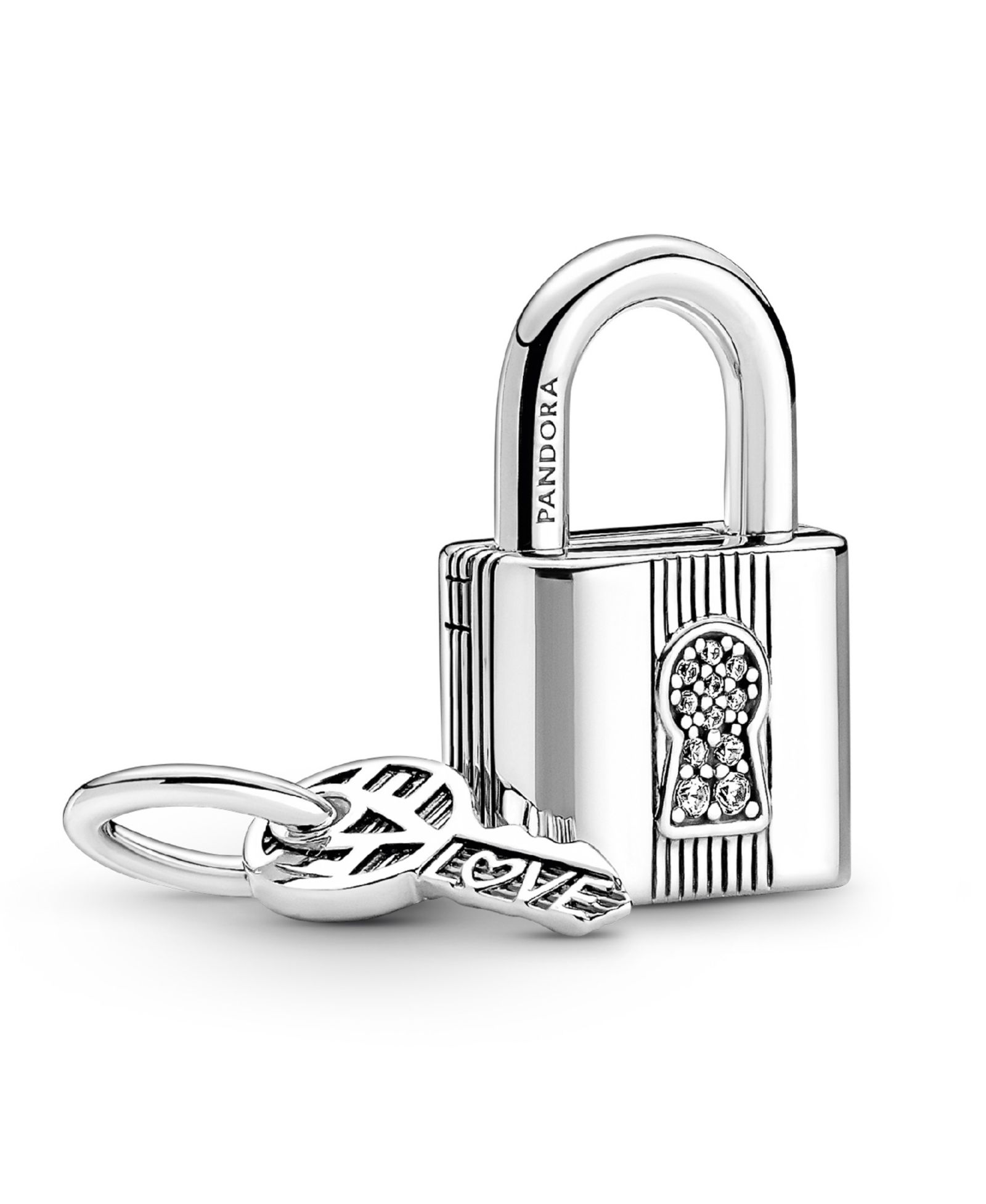 Pandora Cubic Zirconia подвеска Padlock and Key
