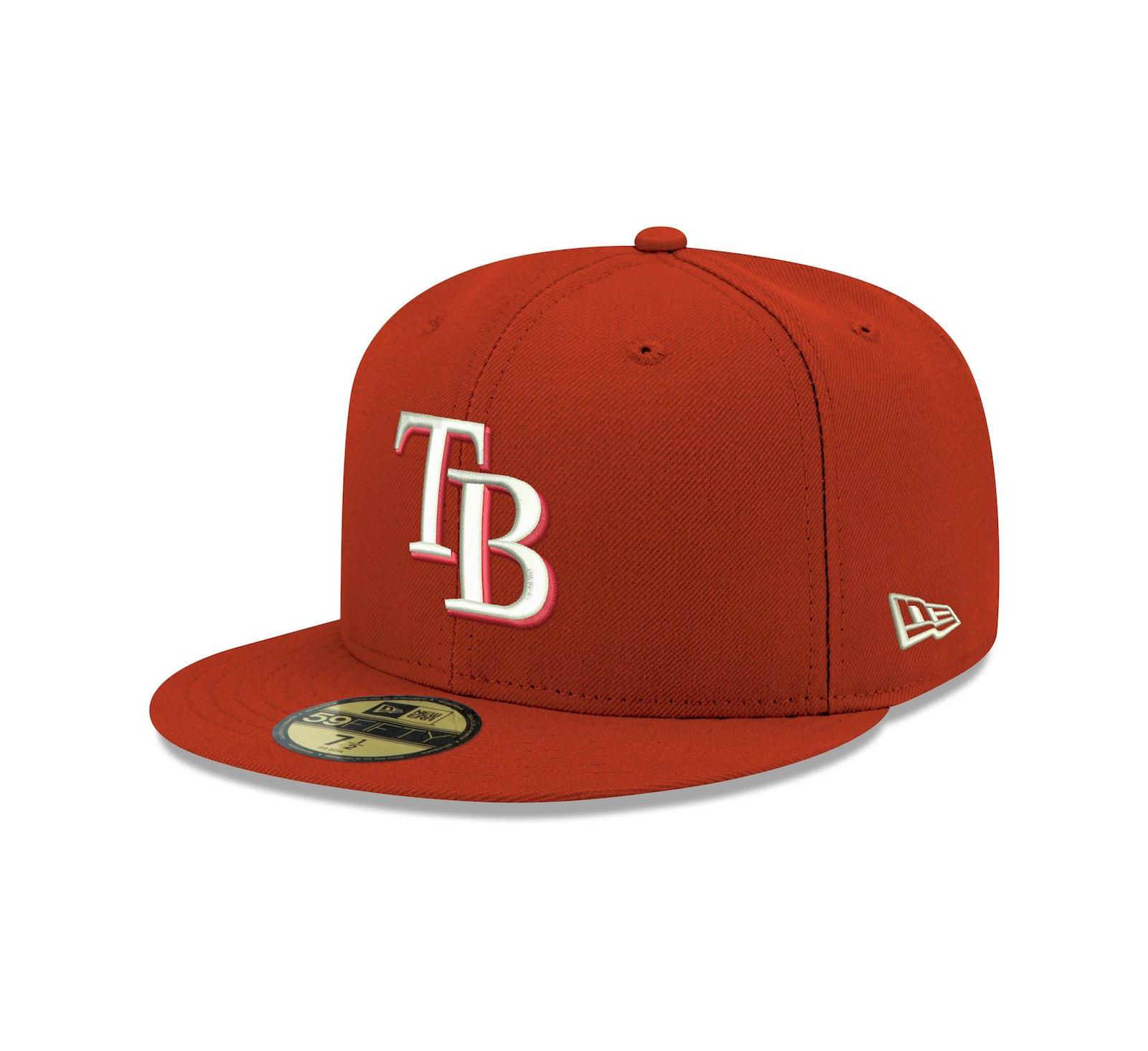 Men's Red Tampa Bay Rays Logo White 59FIFTY Fitted Hat