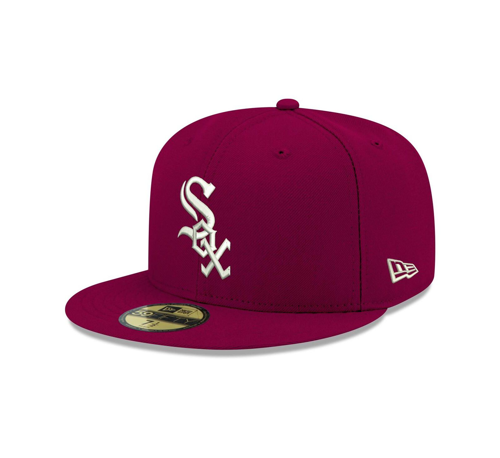 Men's Cardinal Chicago White Sox Logo White 59FIFTY Fitted Hat