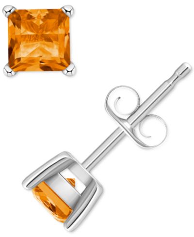 Citrine Square Stud Earrings (5/8 ct. t.w.) in 14k Gold