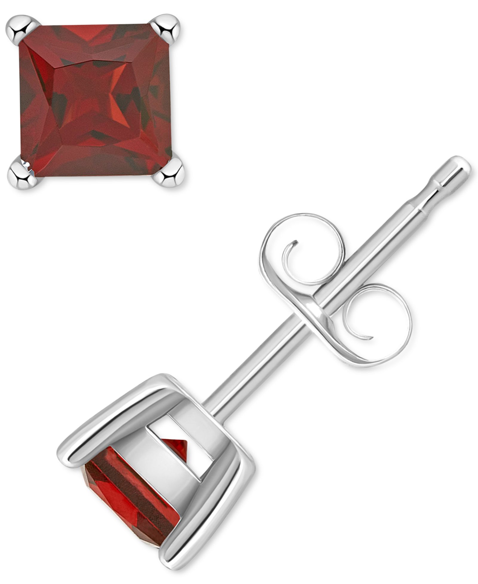 Garnet Square Stud Earrings (1 ct. t.w.) in 14k Gold